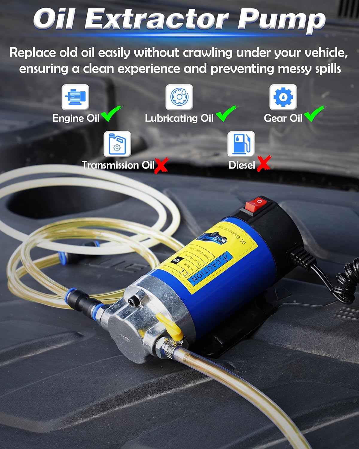 12V Olie Extractor Pomp Zelfaanzuigend voor Motor Versnellingsbakolie