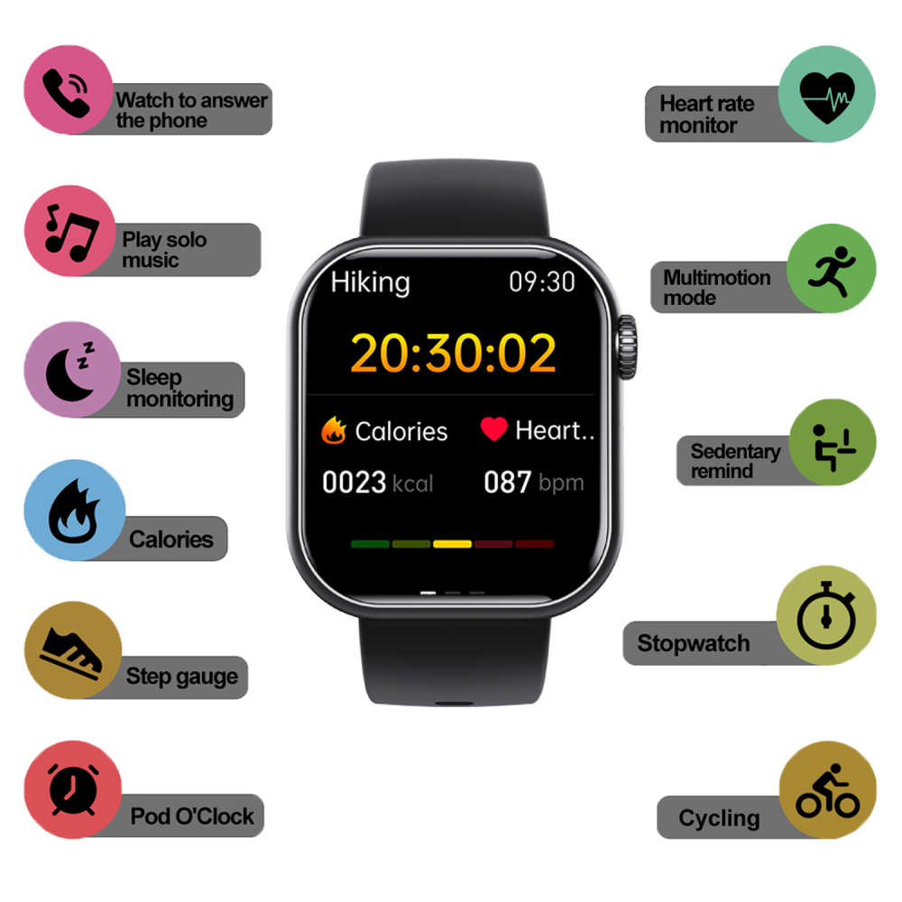 Slim horloge bloedsuiker bloeddruk hartslag slaapmonitoring