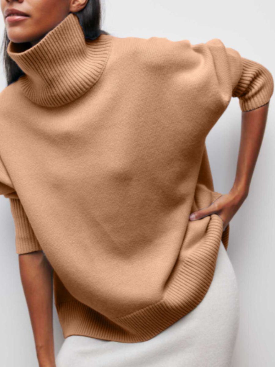 Rollneck trui dames – Warme gebreide trui met lange mouwen en casual stijl