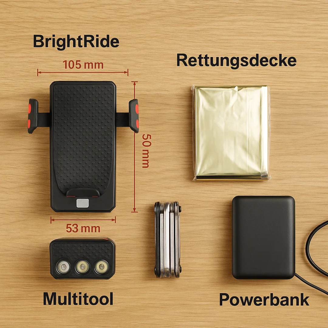 4-in-1 Fietslicht Powerbank 1500 Lumen LED Verlichting