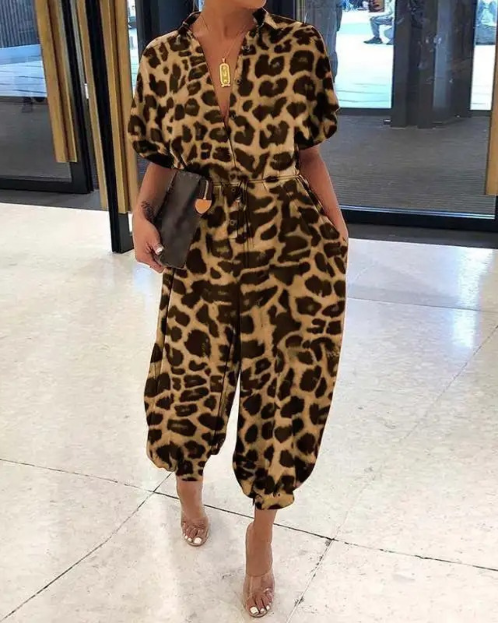 Jumpsuit dames - Elegante knoopspitzenriem met trendy ontwerp voor feesten