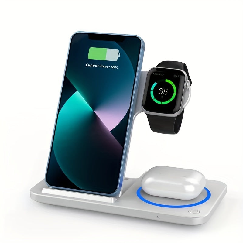 Draadloos Oplaadstation 3 in 1 Dock voor iPhone AirPods Apple Watch