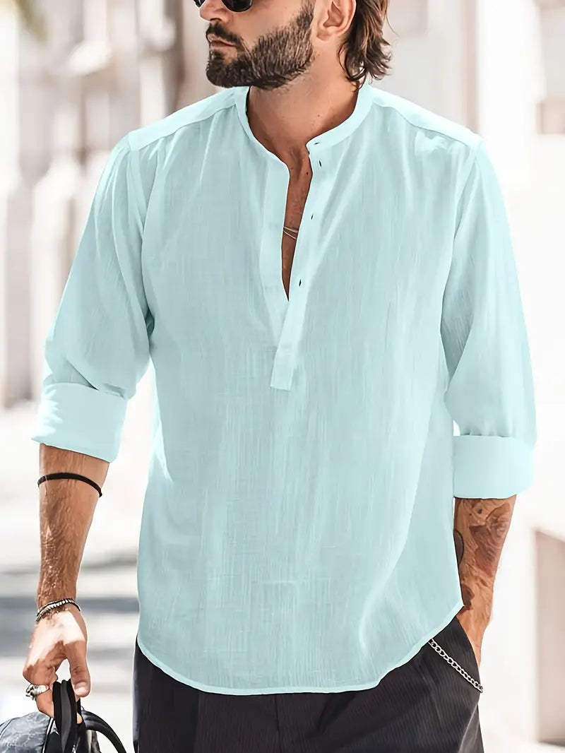 Langarmig Shirt Heren – Comfortabel T-shirt met Lange Mouwen voor Casual en Formeel Gebruik