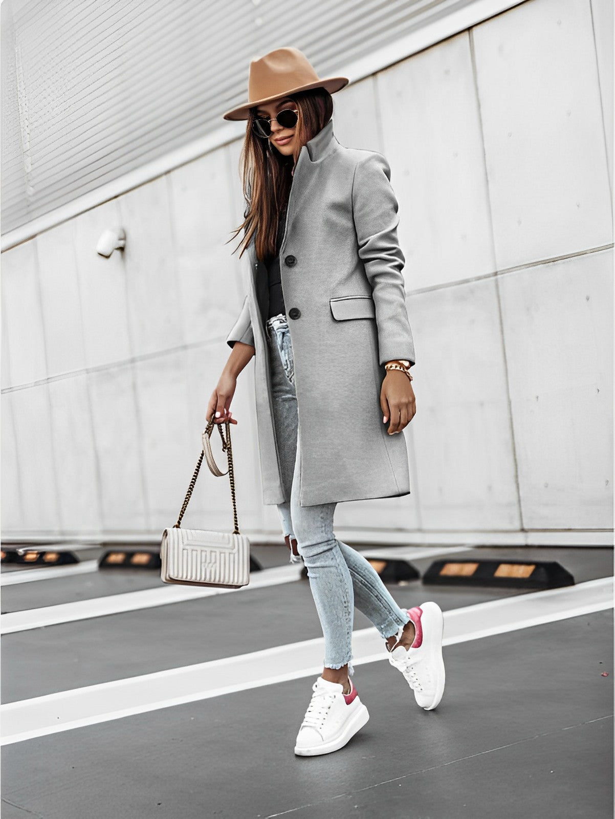 Trenchcoat dames – Modieuze lange trenchcoat van hoogwaardig materiaal voor elke gelegenheid