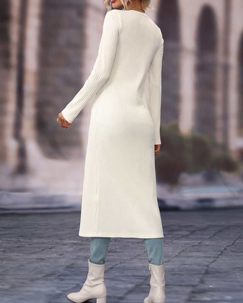 Lange Strickjacke Dames – Elegante gebreide cardigan voor herfst en winter