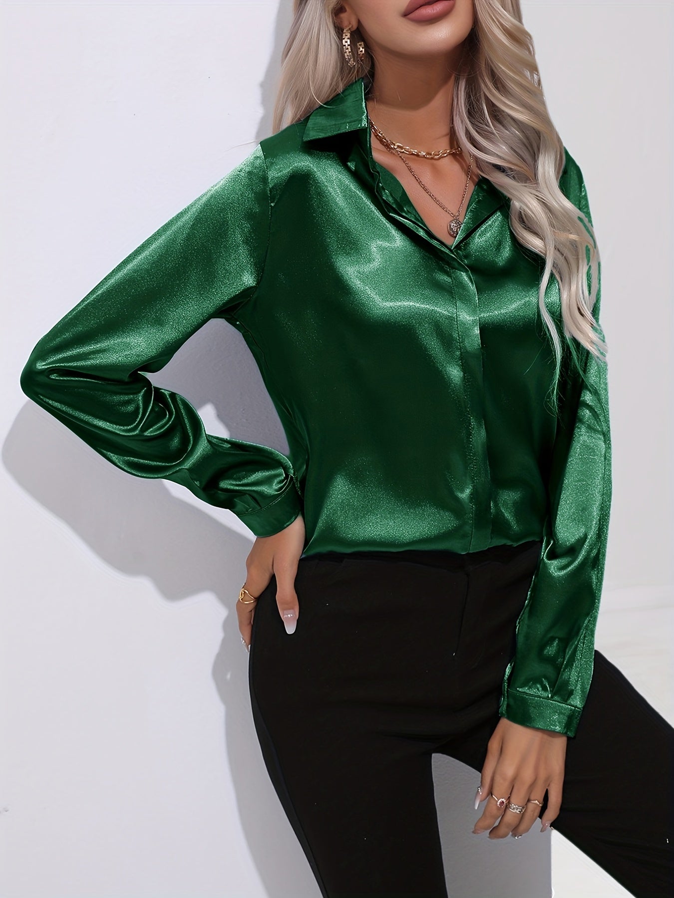 Lange mouwen blouse dames – Elegante blouse met comfortabele pasvorm en stijlvol design