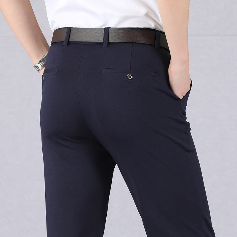 Elastische Pakbroek Heren – Hoge Taille, Comfortabele en Stijlvolle Broek voor Casual en Formele Gelegenheden