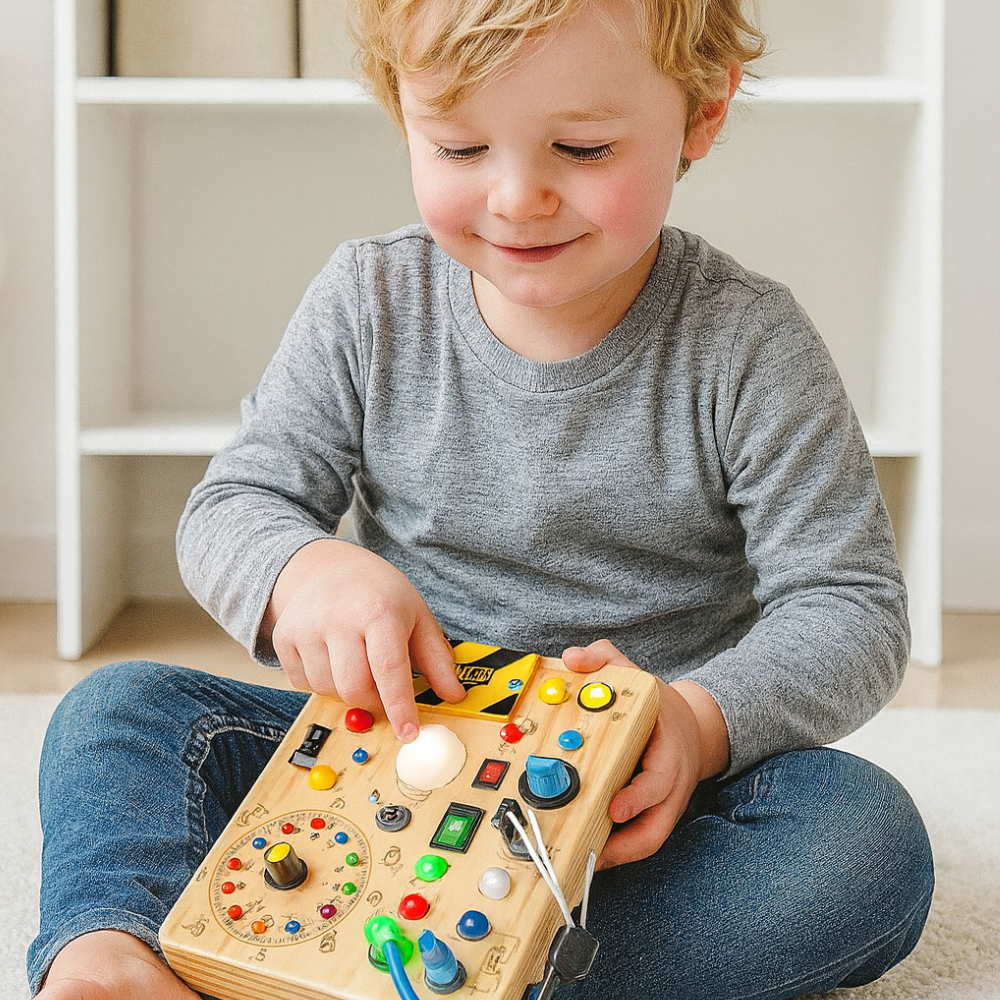 Houten Peutervoel Drukbord Speelgoed Montessori