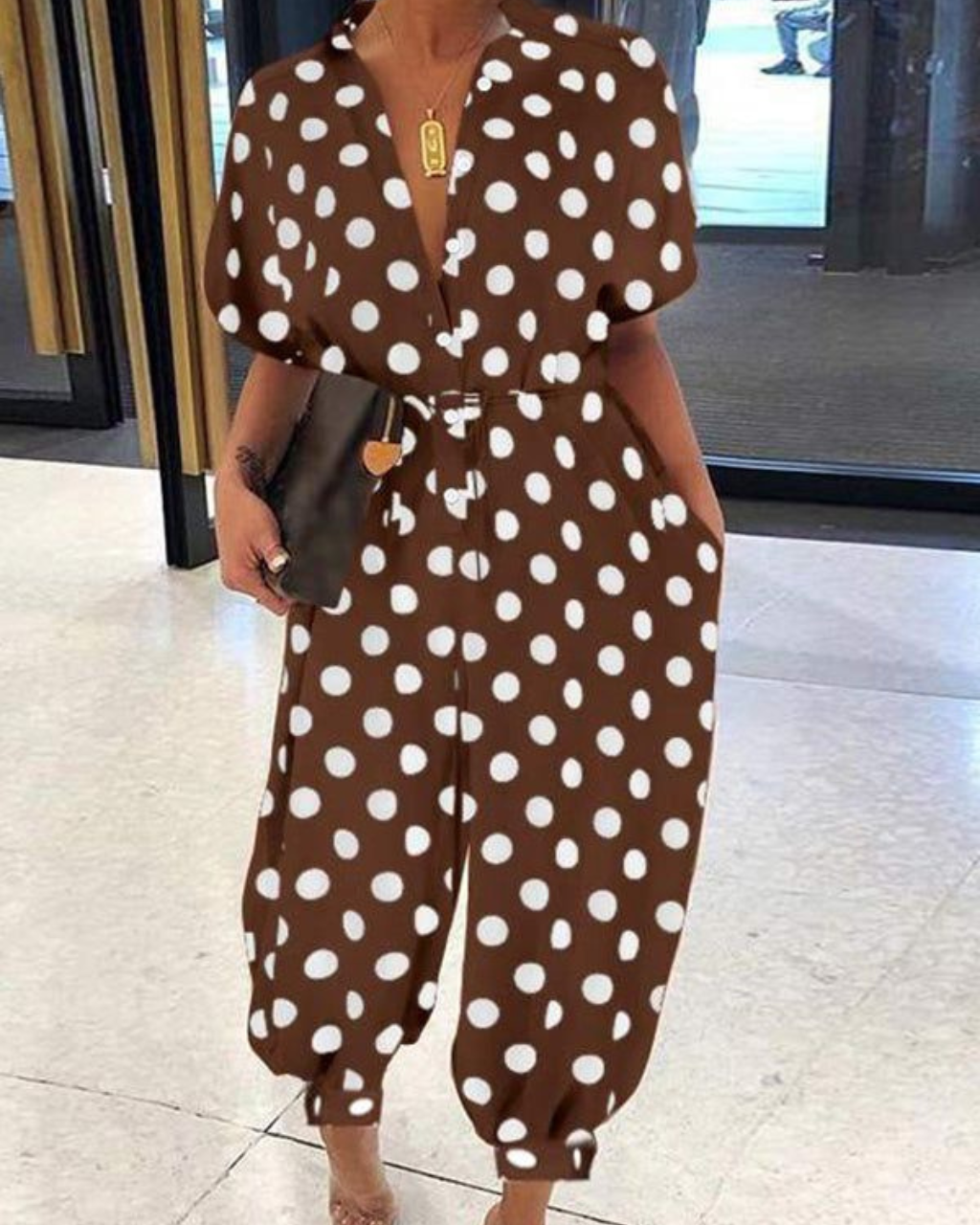 Jumpsuit dames - Elegante knoopspitzenriem met trendy ontwerp voor feesten
