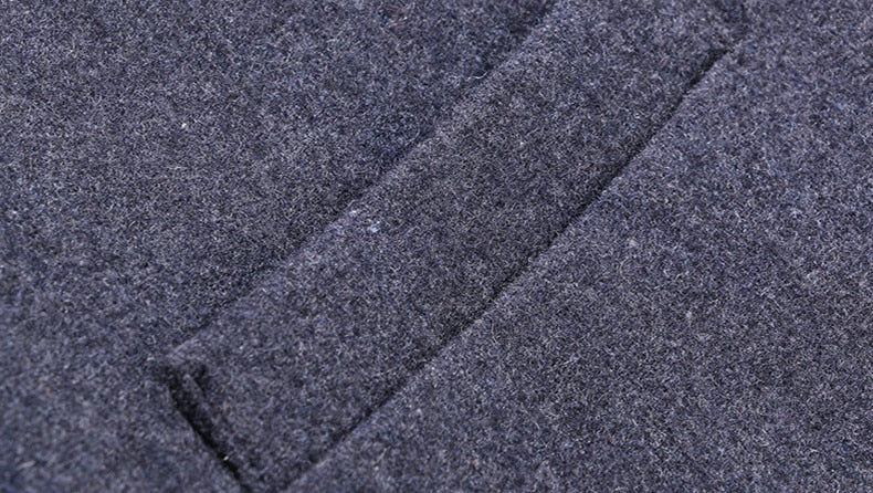 Lange mantel heren – Stijlvolle winterjas van wol met zakken