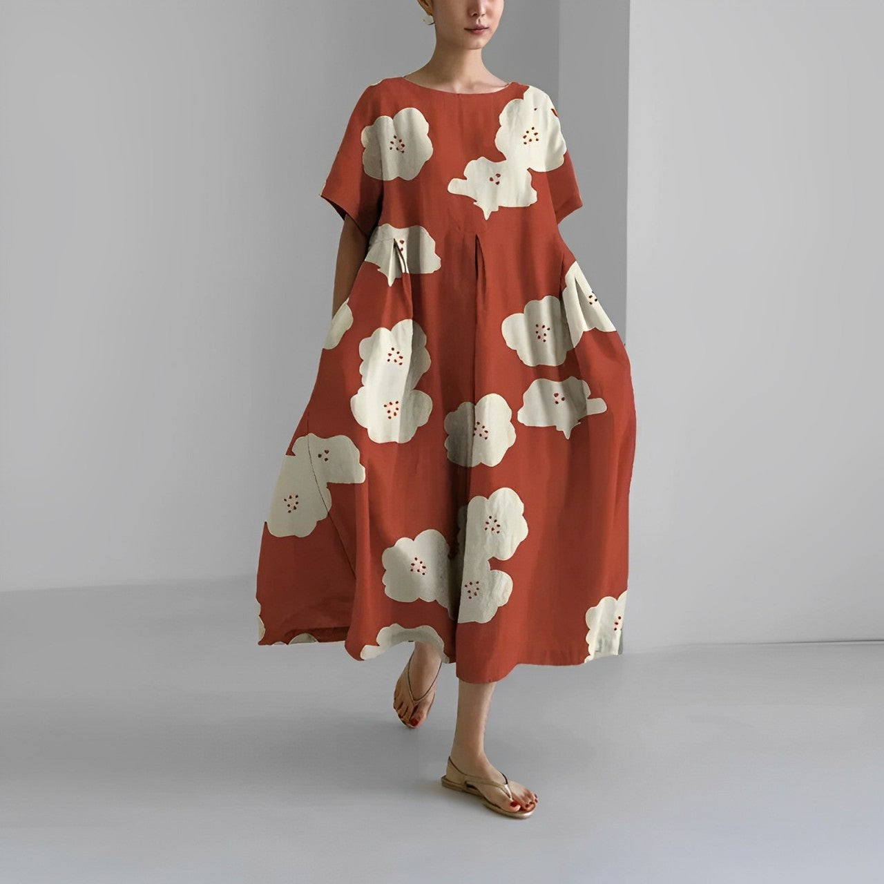 Bedrukte Jurk Dames – Elegante A-lijn Jurk met Floral Design voor Feestelijke Gelegenheden