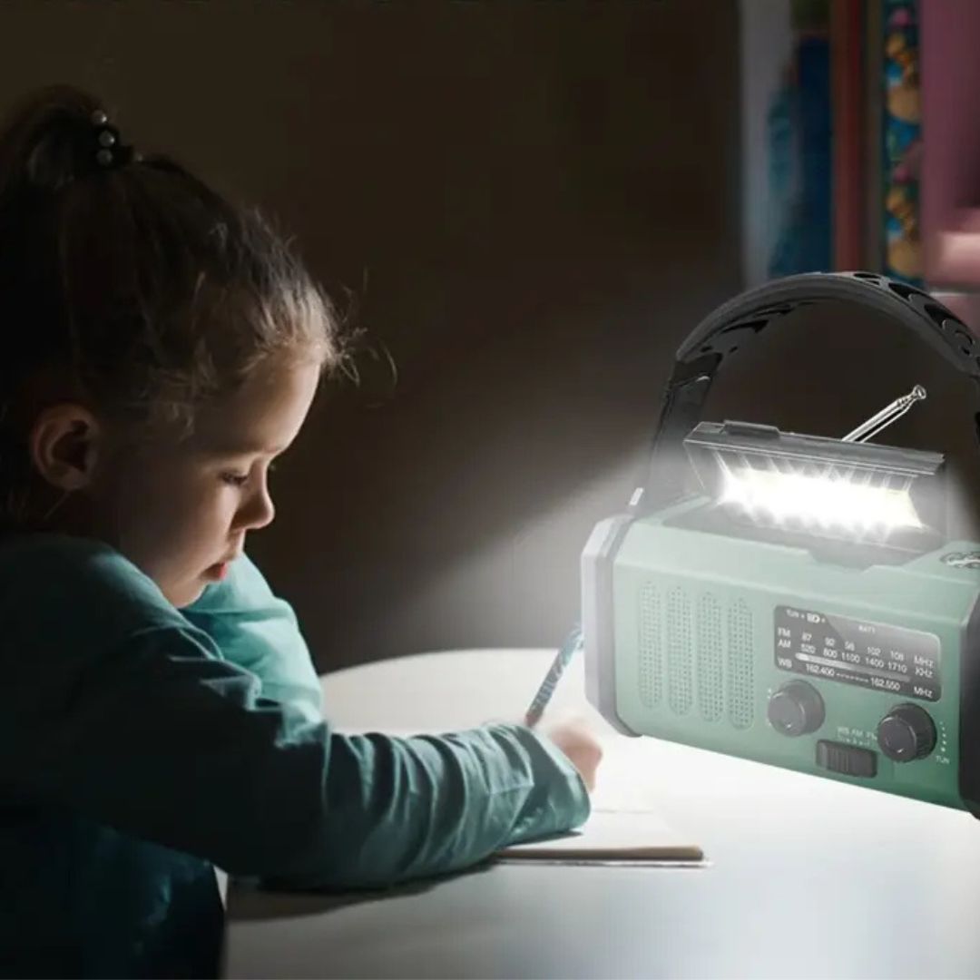 Zonne-energie Noodradio Powerbank Radio LED Lamp Buiten