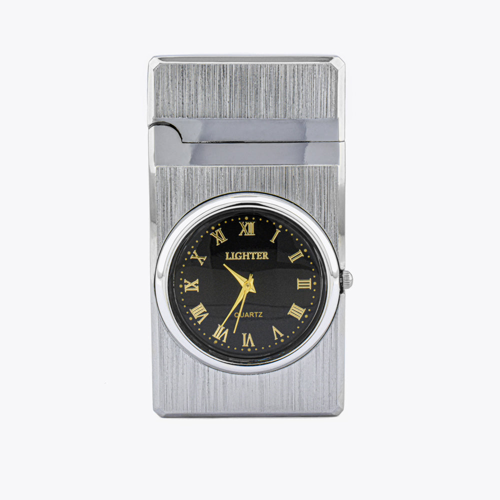 Aansteker Horloge Zilveren Metalen Kast