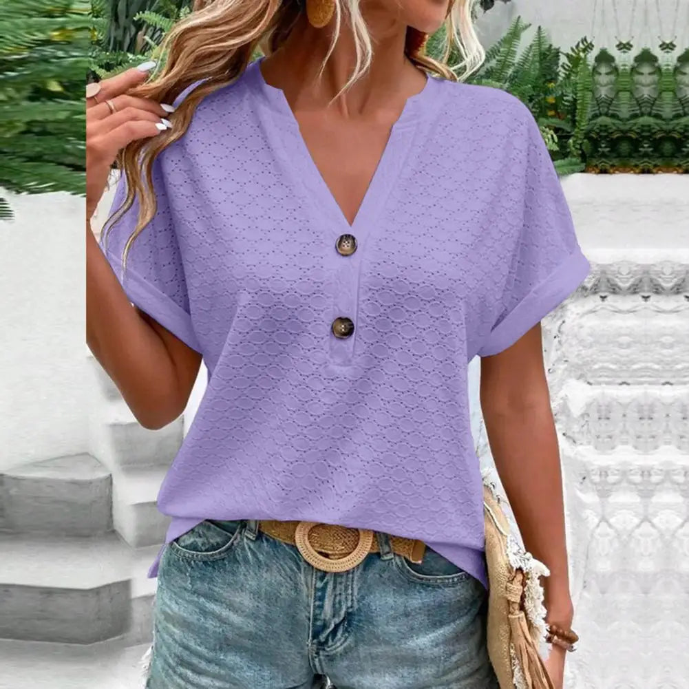 Dames V-hals Top – Elegante Blouse met Comfortabele Pasvorm voor Elke Gelegenheid
