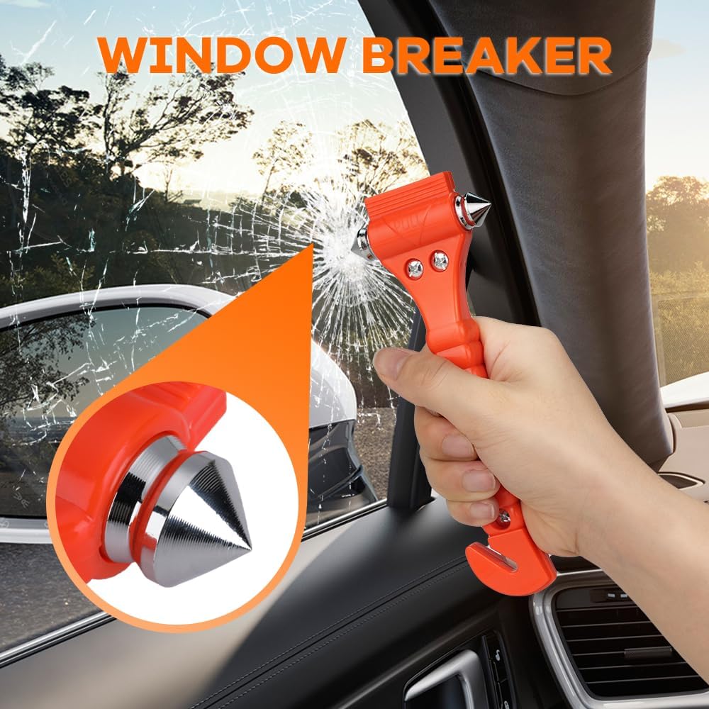 Auto Veiligheidshamer Set Nood Ontsnappingstool Raam Glas Hamer Snijder