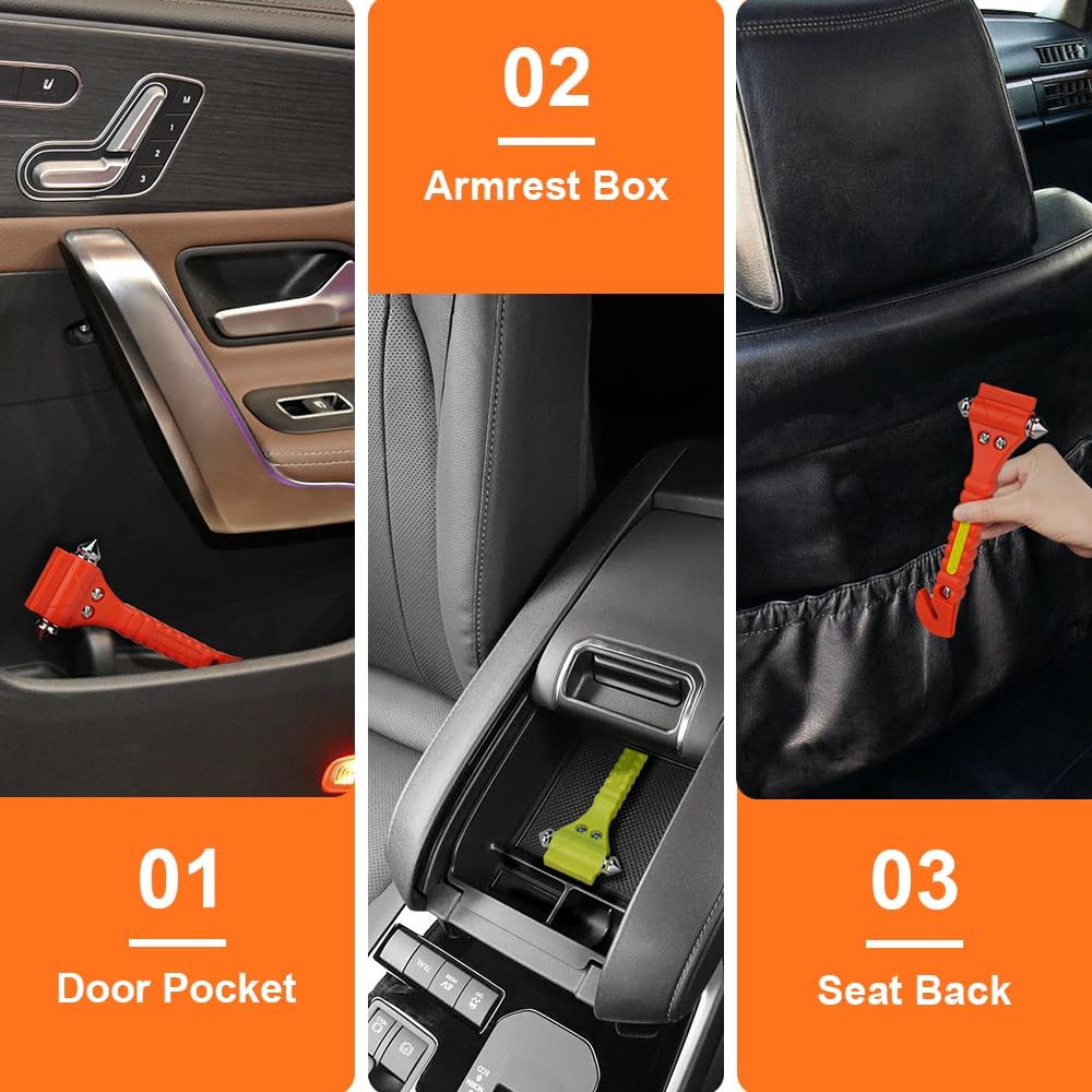 Auto Veiligheidshamer Set Nood Ontsnappingstool Raam Glas Hamer Snijder