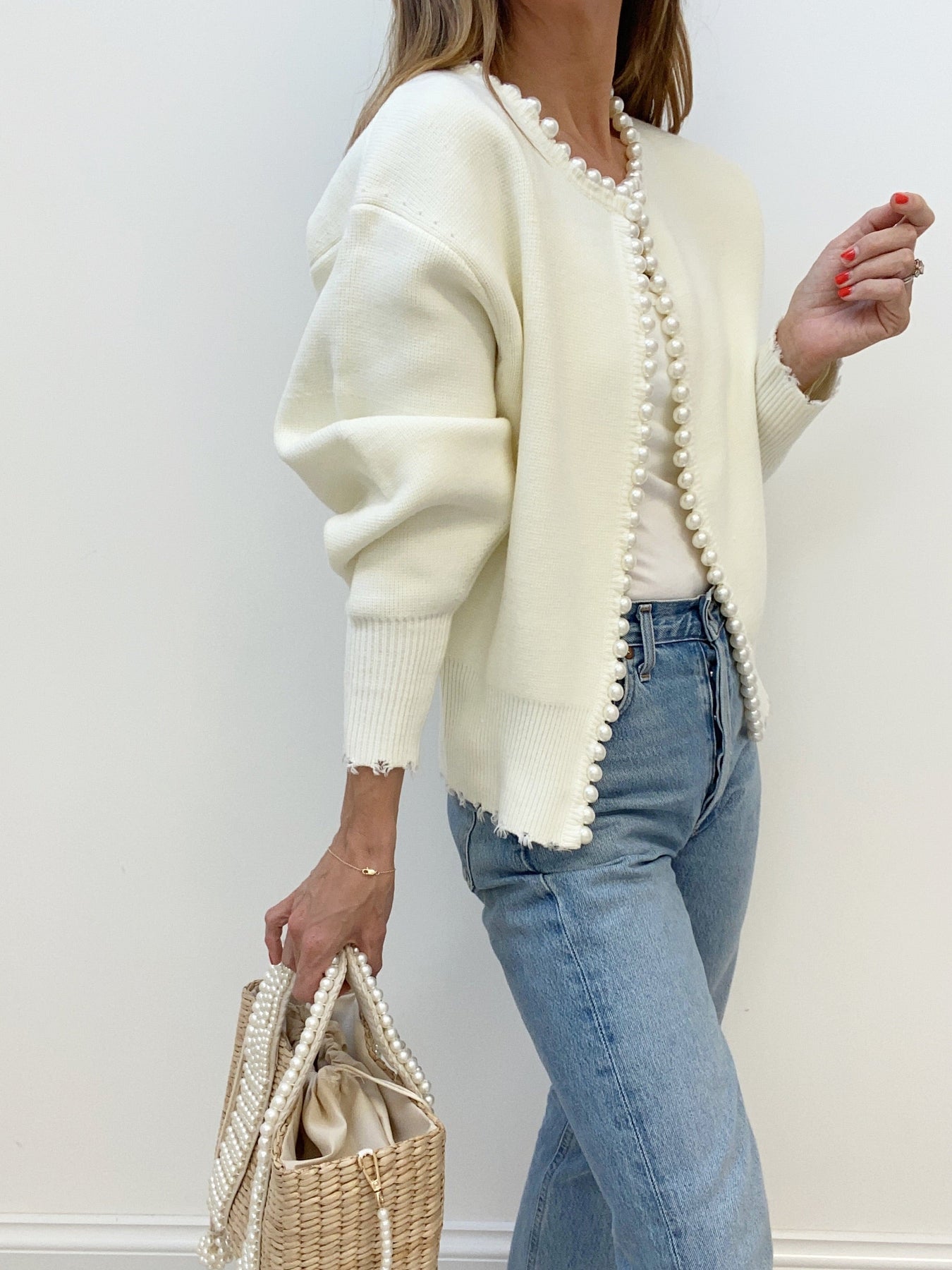 Dames Trui met Pareldetails - Elegante Trui met Parels voor Vrouwen, Mode en Comfort