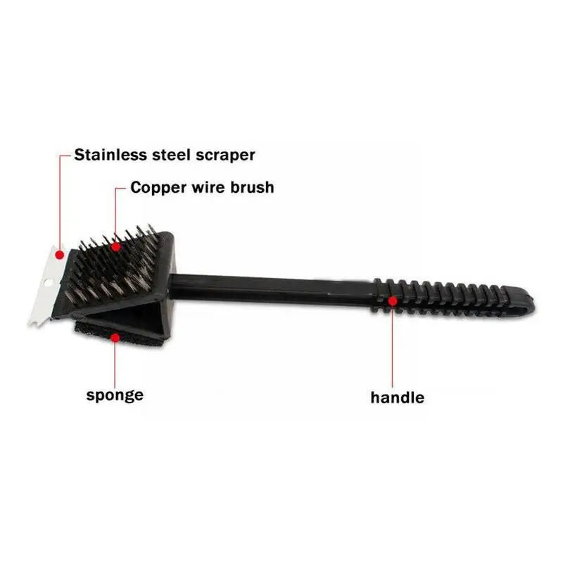 Barbecue Grillborstel met Schraper en Spons 3 in 1