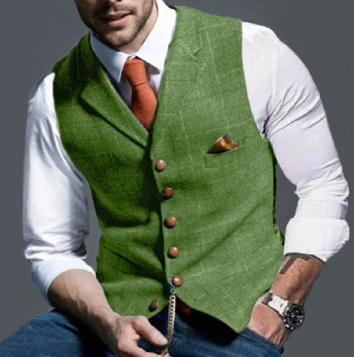 Vrijetijdsvest heren – Revers vest van comfortabele stof voor casual stijl