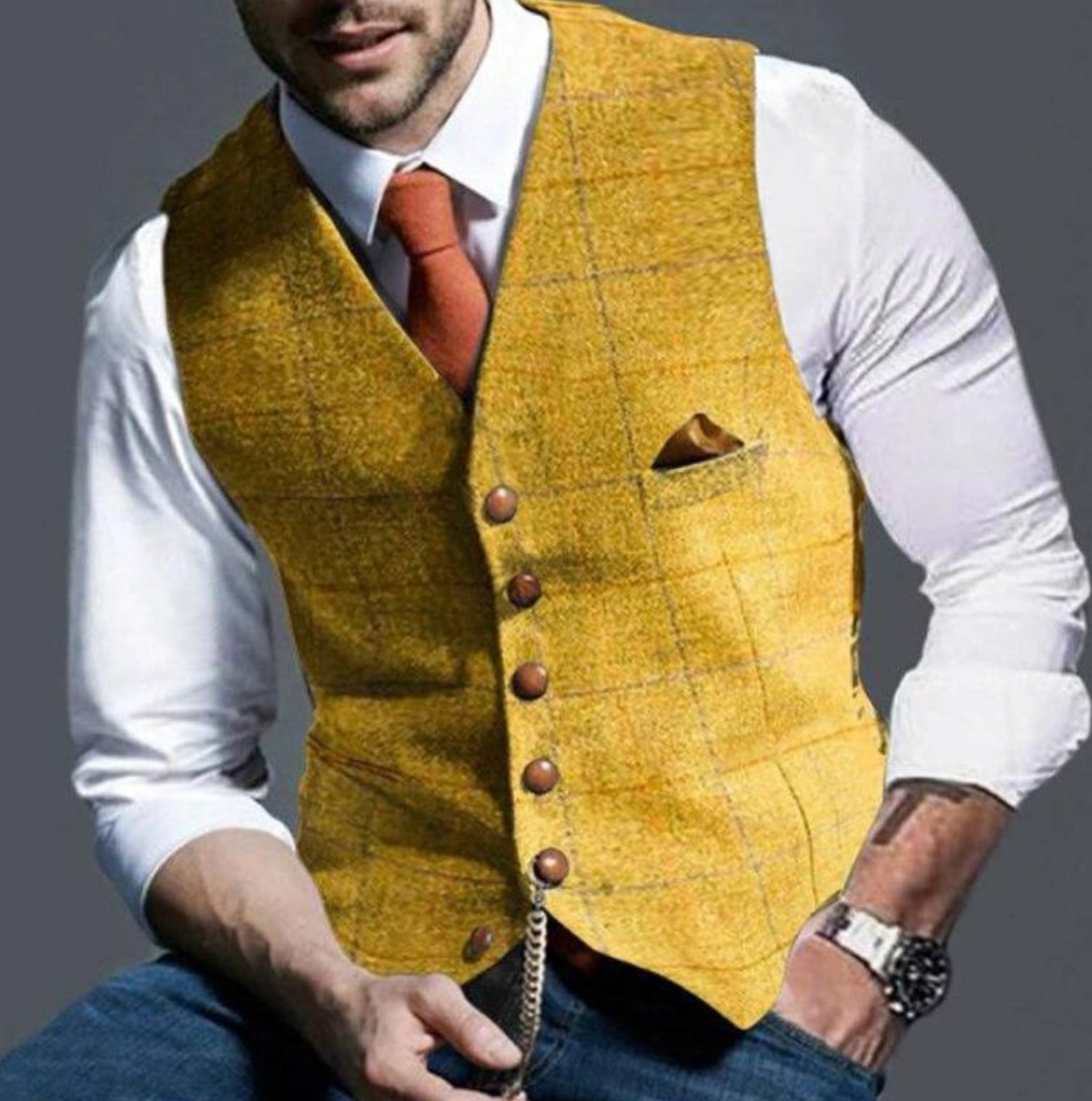 Vrijetijdsvest heren – Revers vest van comfortabele stof voor casual stijl