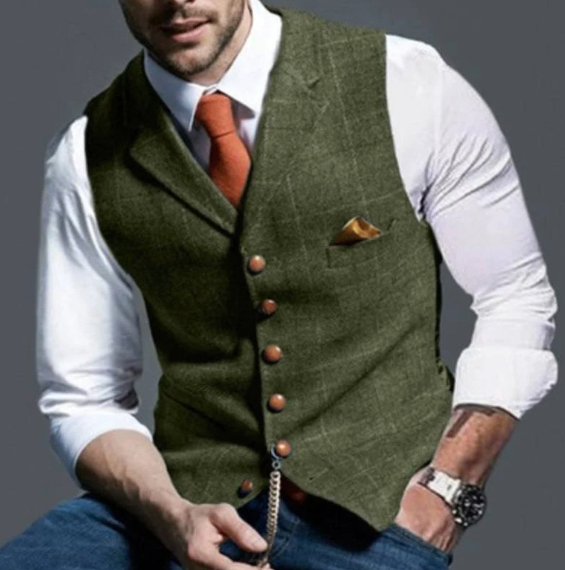 Vrijetijdsvest heren – Revers vest van comfortabele stof voor casual stijl