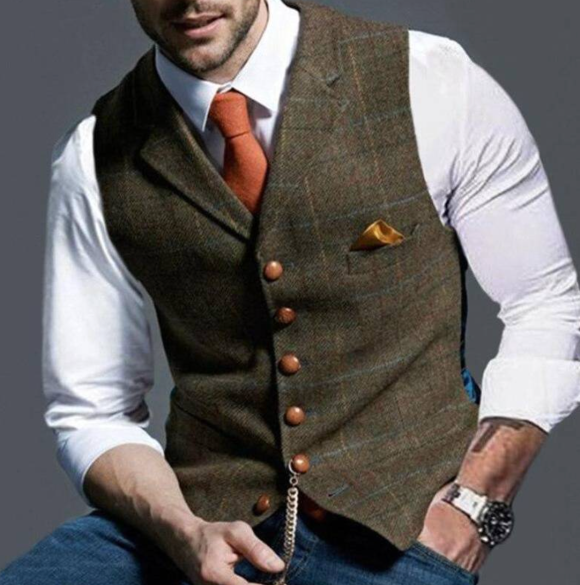 Vrijetijdsvest heren – Revers vest van comfortabele stof voor casual stijl
