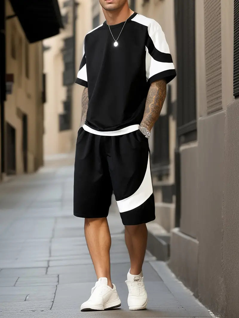 Korte mouwen heren shirt en shorts – Casual set voor zomeroutfits