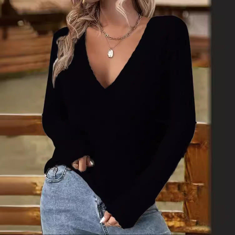 V-hals Trui Dames – Geribbelde Trui voor Casual en Chic Outfits