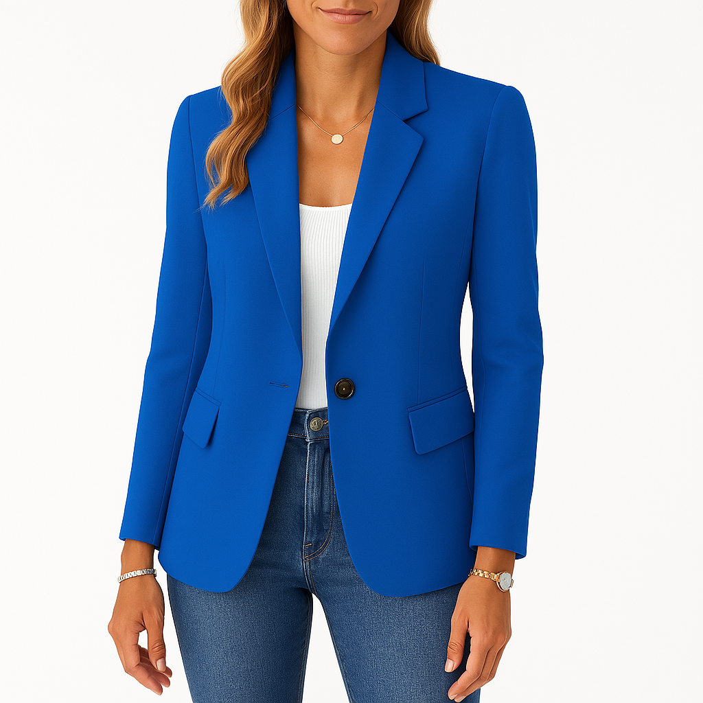Blazer Dames – Getailleerd Polyester Model met Reverskraag en Knoopsluiting