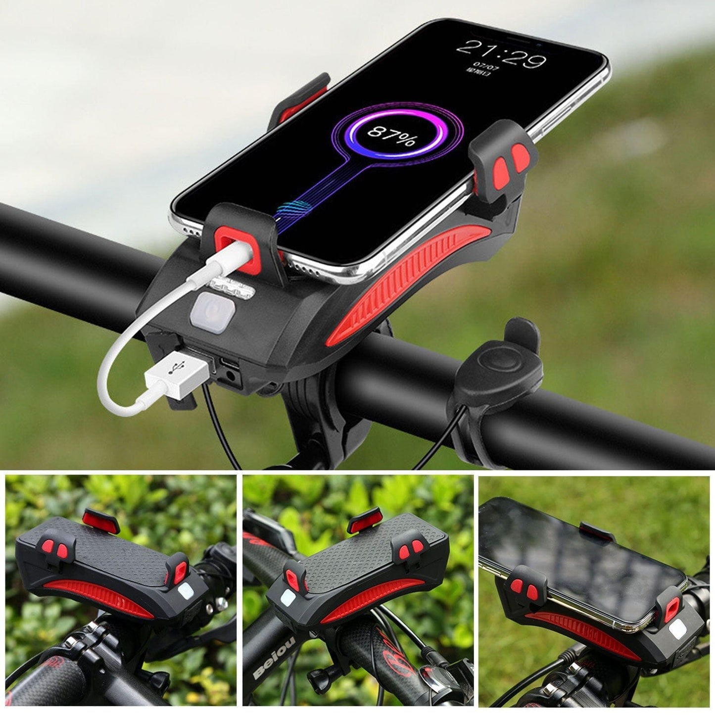 4-in-1 Fietslicht Powerbank 1500 Lumen LED Verlichting