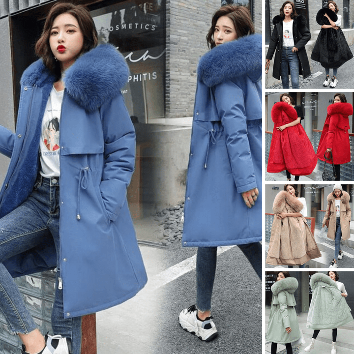 Lange Dames Mantel met Kapuze – Warme en Stijlvolle Winterjas voor Dames