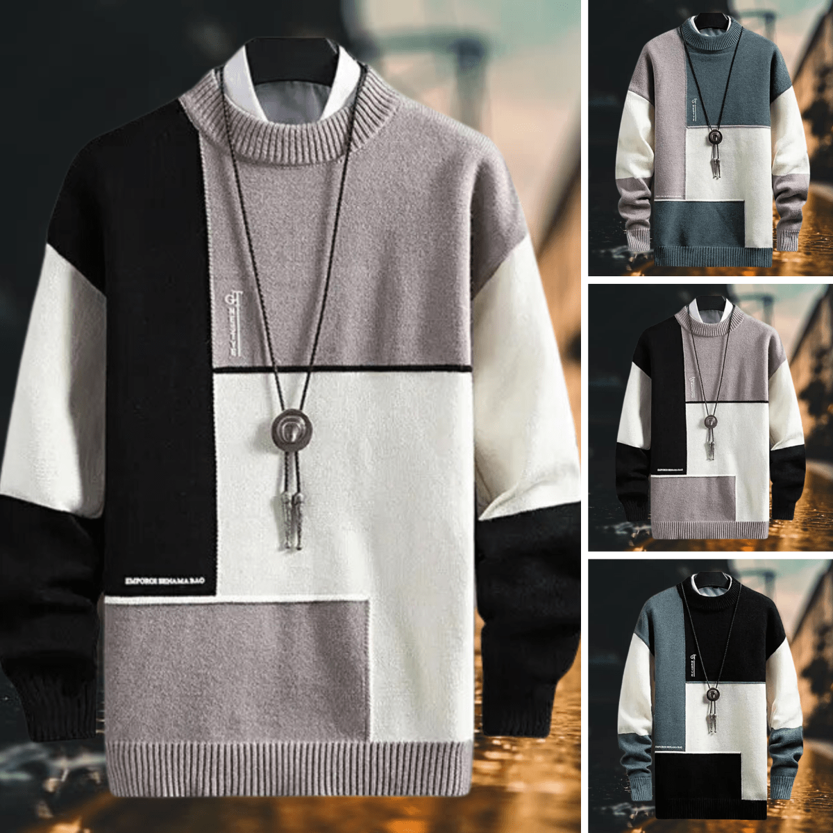 Heren Trui Multikleur – Comfortabele Gebreide Trui voor Casual en Sportief