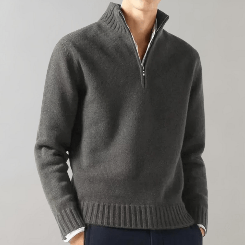 Heren Pullover met Rits – Comfortabele Trui van Ademend Materiaal voor Casual en Sportief