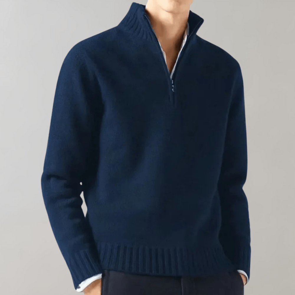 Heren Pullover met Rits – Comfortabele Trui van Ademend Materiaal voor Casual en Sportief
