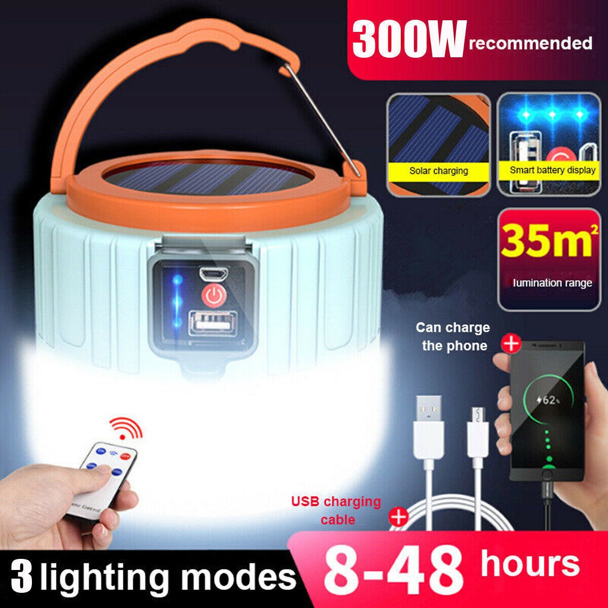 Camping Lantaarn LED Draagbaar Oplaadbaar Verlichting