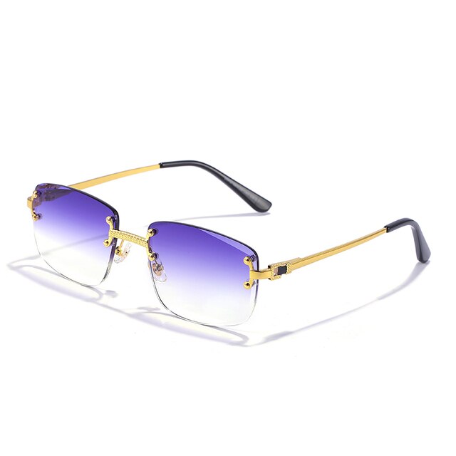 Zonnebril Unisex – Gekleurde Glazen met Goudkleurig Montuur en UV400 Bescherming