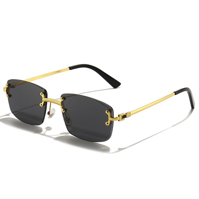 Zonnebril Unisex – Gekleurde Glazen met Goudkleurig Montuur en UV400 Bescherming