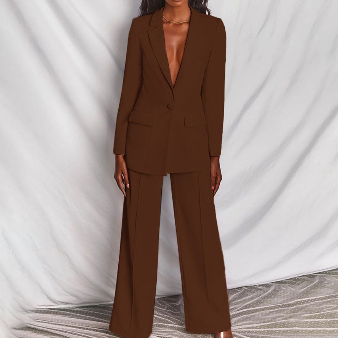 Blazer en Broekset Dames – Elegante Set voor Feestelijke en Zakelijke Gelegenheden