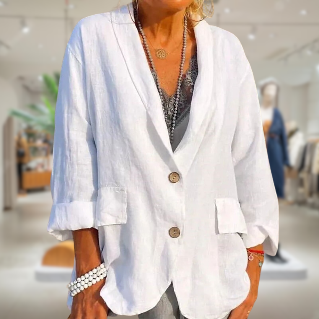 Blazer Lin Dames – Lichtgewicht en Elegante Linnen Blazer voor Zomer