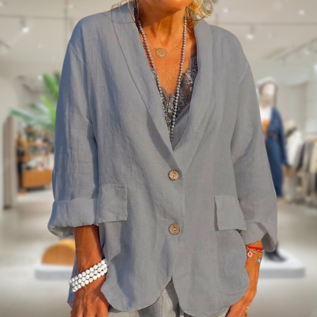 Blazer Lin Dames – Lichtgewicht en Elegante Linnen Blazer voor Zomer