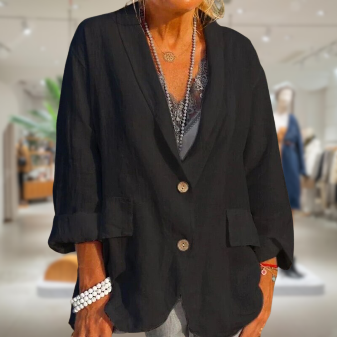 Blazer Lin Dames – Lichtgewicht en Elegante Linnen Blazer voor Zomer