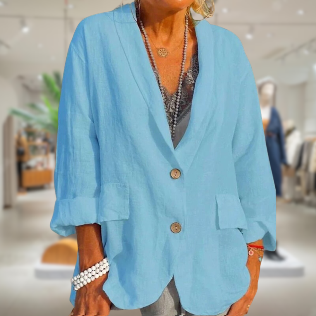 Blazer Lin Dames – Lichtgewicht en Elegante Linnen Blazer voor Zomer