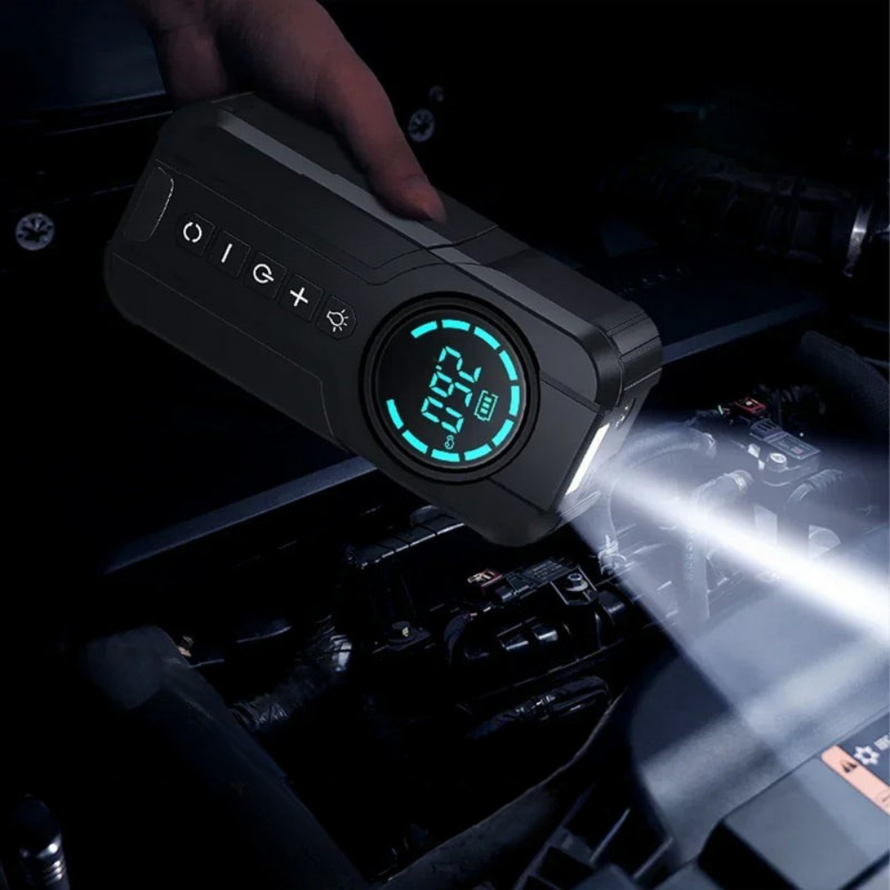 Compacte Auto Luchtpomp met Startkabel en LED Licht
