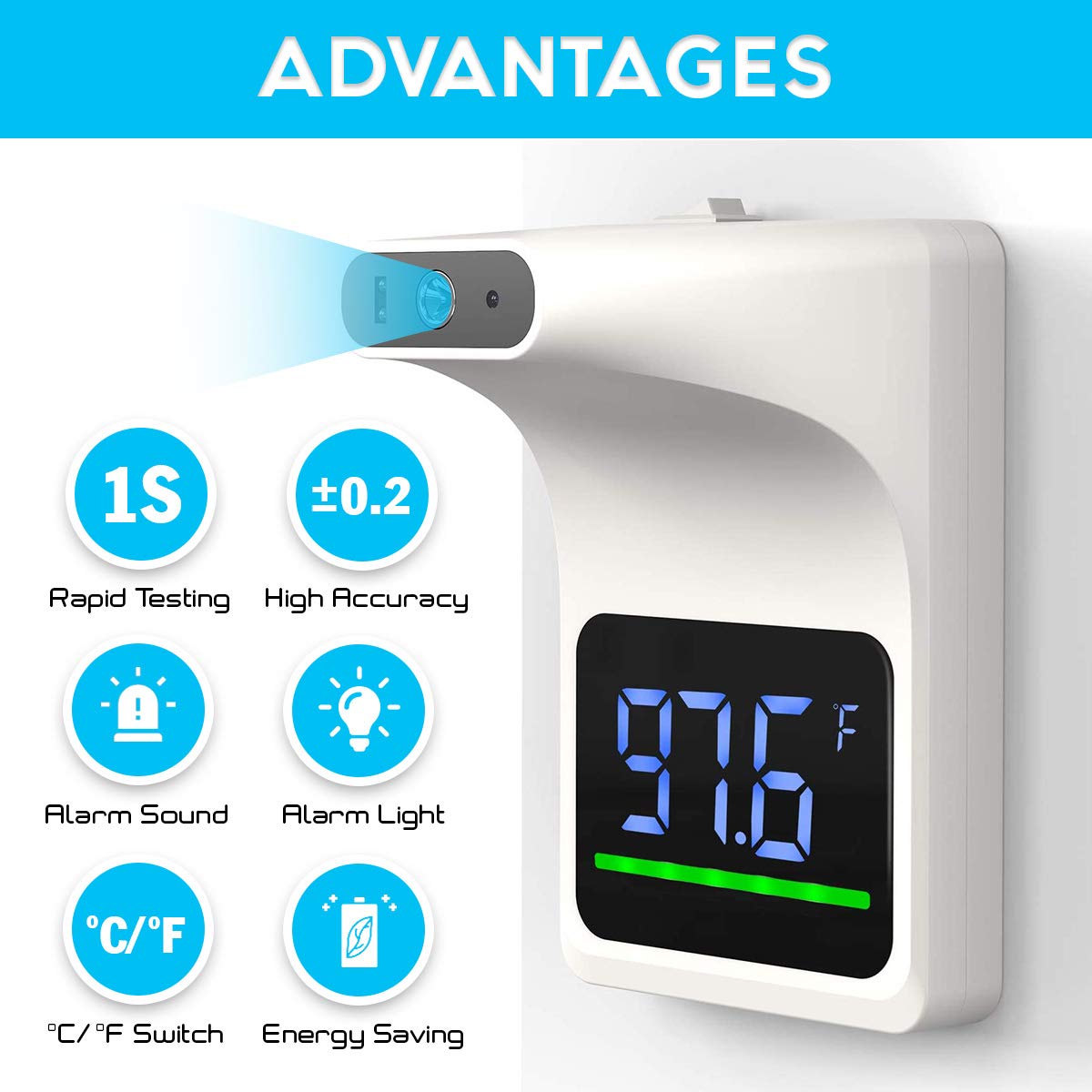 Contactloze Muur Thermometer Voorhoofd