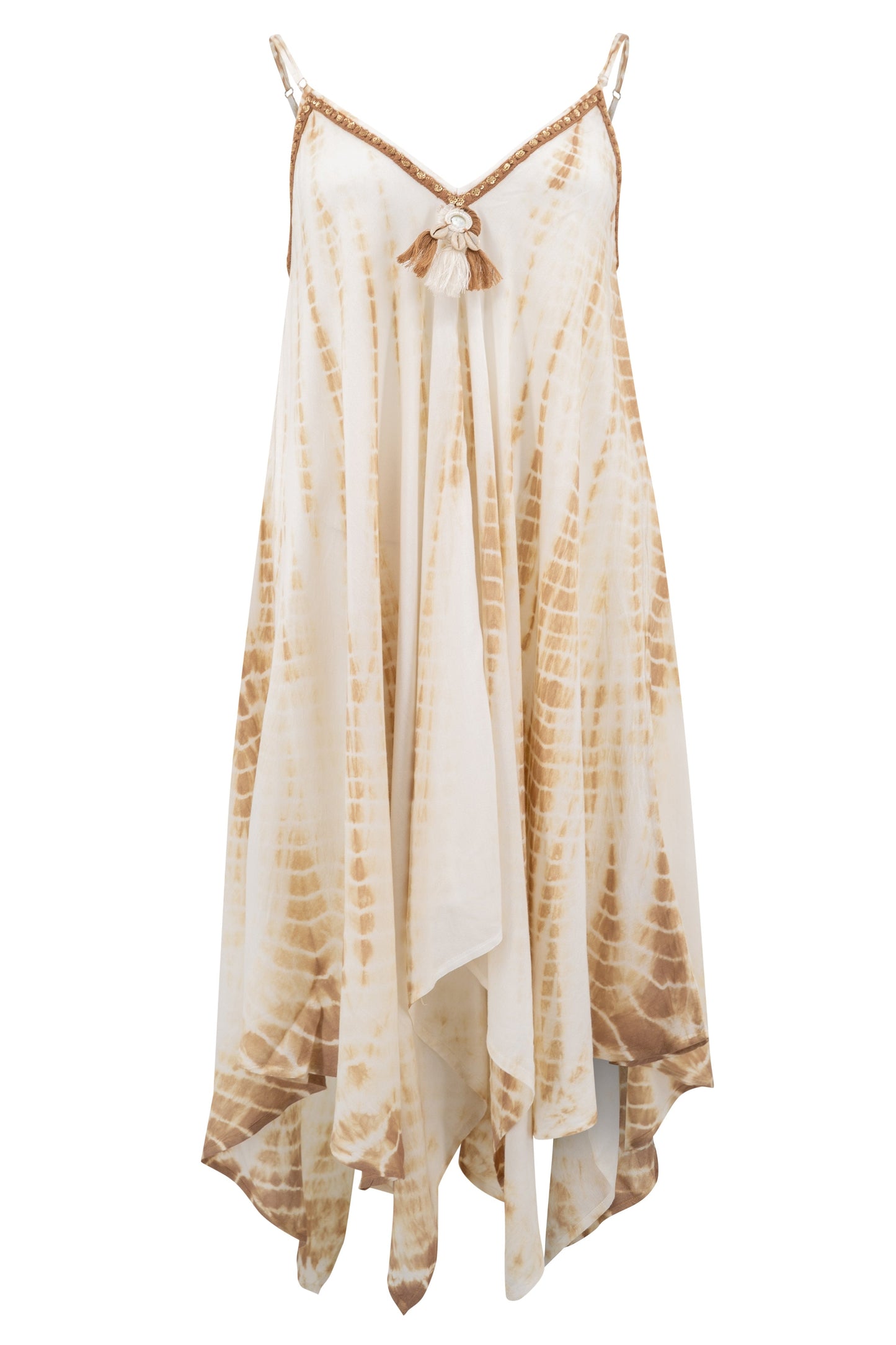 Jurk Dromenvanger Natuurlijke Tye Dye – Elegante Zomerjurk met Unieke Print