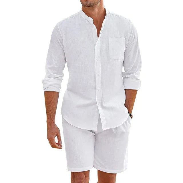 Heren Freizeithemd en shorts set – Comfortabele casual outfit voor zomer