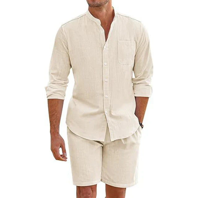 Heren Freizeithemd en shorts set – Comfortabele casual outfit voor zomer