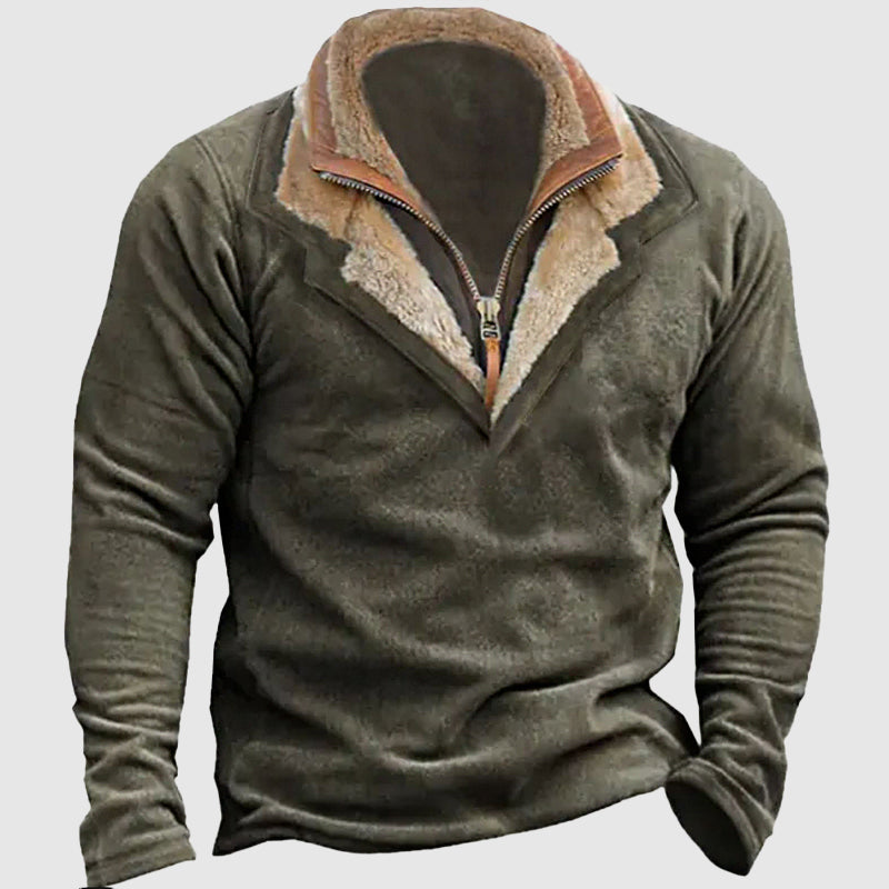 Pullover voor heren – Vintage-kraag trui van zachte stof voor casual stijl