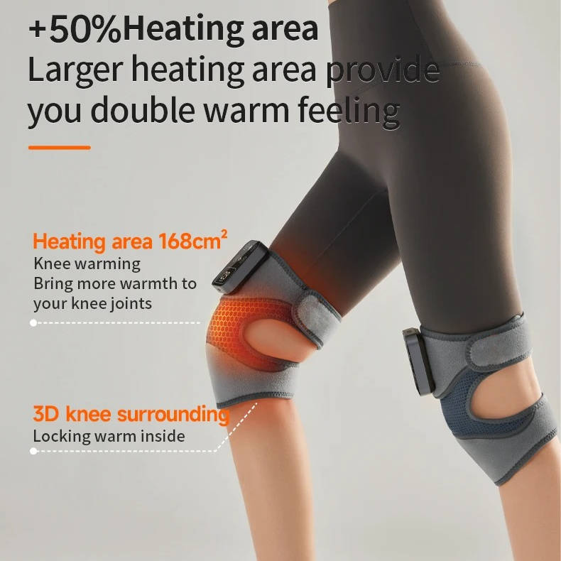 Draadloze Knie Massager Met Warmte en Vibratie