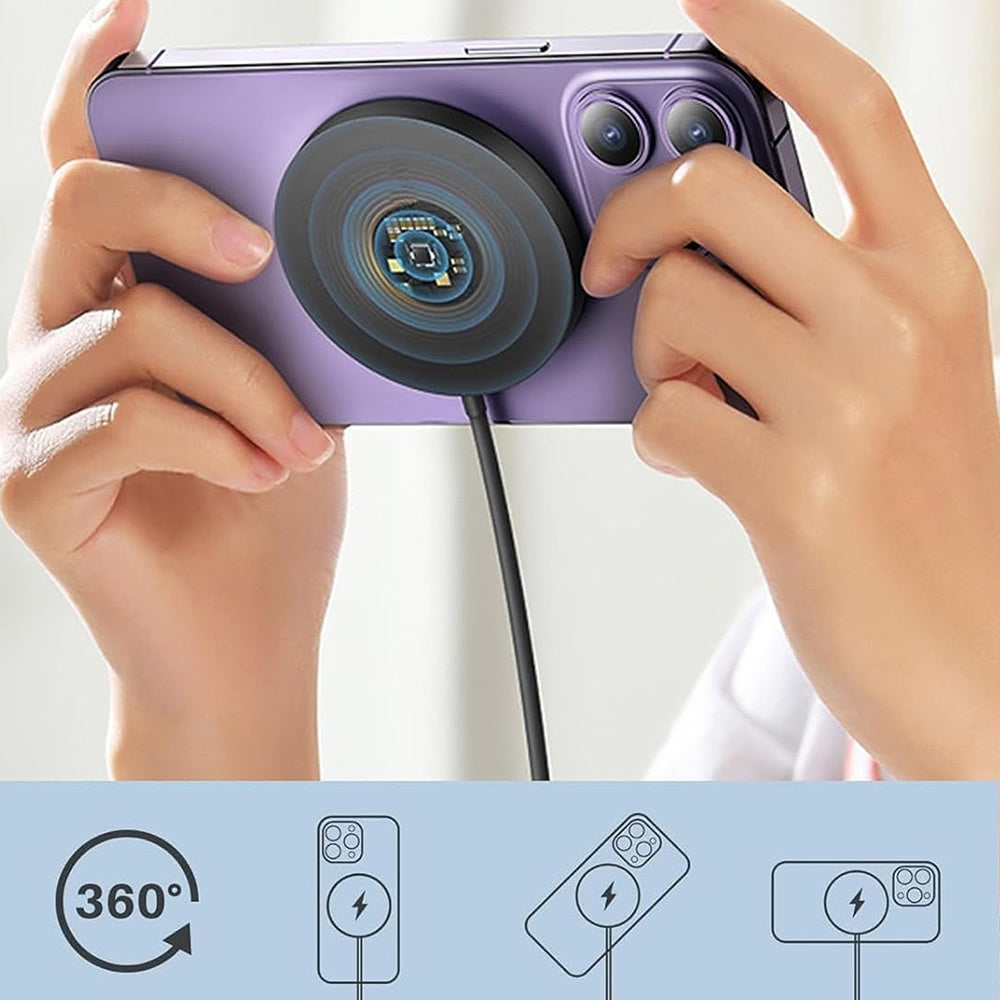 Draadloze Magnetische Telefoonoplader met USB Kabel